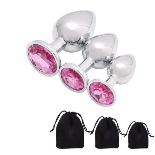 Anal butt plug set 3pcs - set, pink