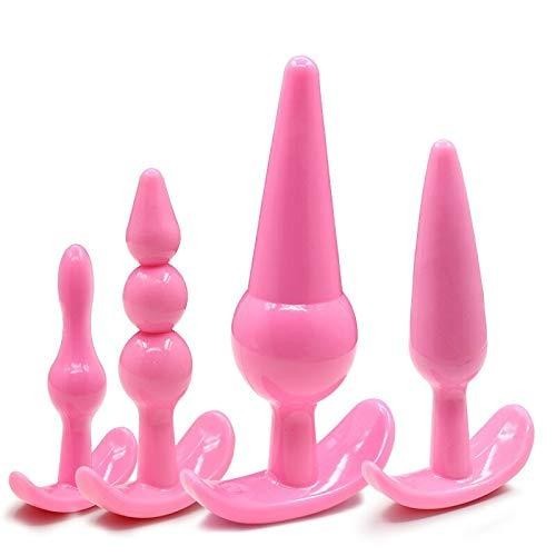 4pcs pink silicone anal butt - 4pcs,