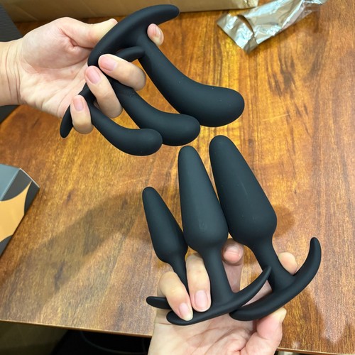 3pc silicone butt plug - silicone,