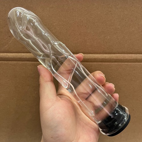 Hollow glass dildo add - glass, ice