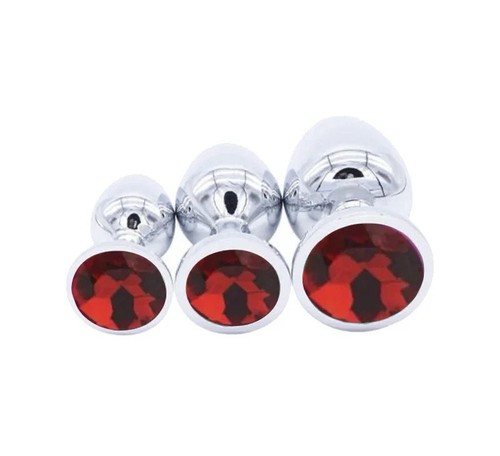 3pc metal butt plug - 3pc, anal