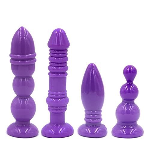 4pcs ribbed butt plug set - ribbed,