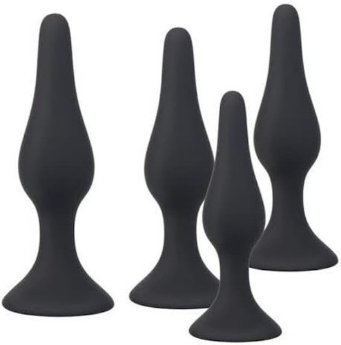 6pcs black silicone - silicone, anal