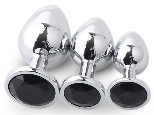 3pc metal butt plug - 3pc, anal